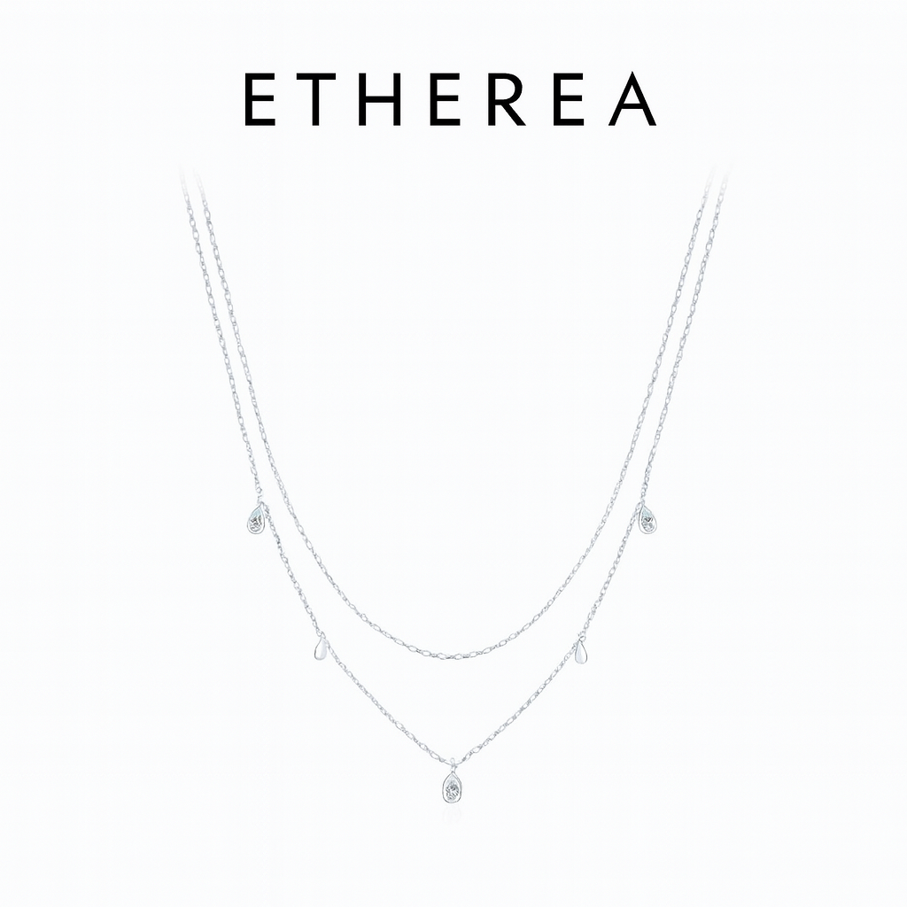 ETHEREA® Pear Shape Moissanite Pendant Necklace