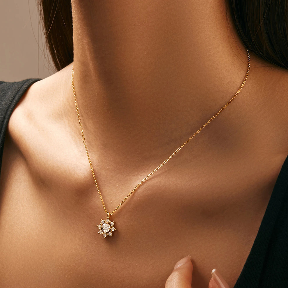 ETHEREA® 0.5 Carat Moissanite Snowflake Necklace