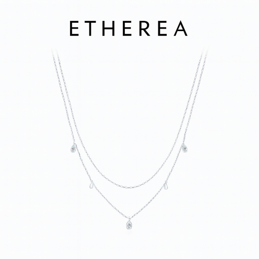 ETHEREA® Pear Shape Moissanite Pendant Necklace